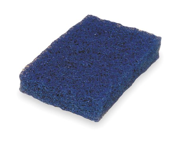 Tough Guy Scouring Pad, 6"L, 3-1/2"W, Nyln, Blu, PK20 2NTG9