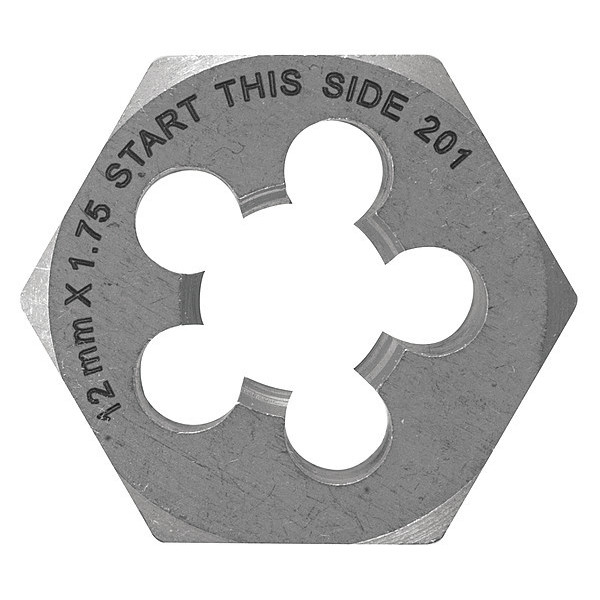 Vermont American Hexagon Die, Carbon Steel, RH, M12-1.75mm 21248