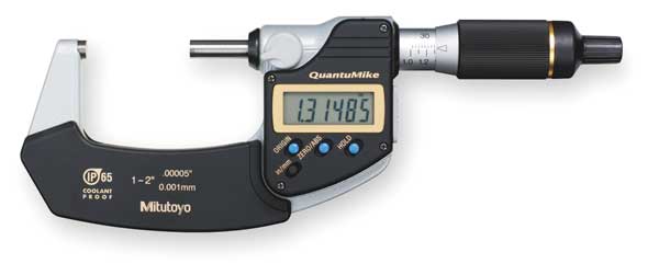 Mitutoyo Electronic Micrometer, 1 to 2", SPC, IP65 293-181-30
