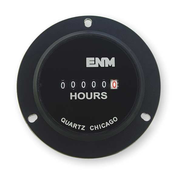Enm Hour Meter, Electrical, 3-Hole, Flange T50B52