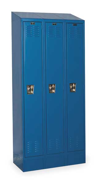 Hallowell Wardrobe Locker, 36 in W, 15 in D, 83 in H, (1) Tier, (3) Wide, Marine Blue URB3258-1ASB-MB
