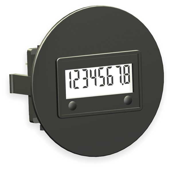 Trumeter LCD Hour Meter, SAE Round Flush, 8 digit 3410-3000