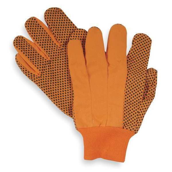 Condor Canvas Gloves, Cotton, L, High Visibility Orange, PR 2RA15