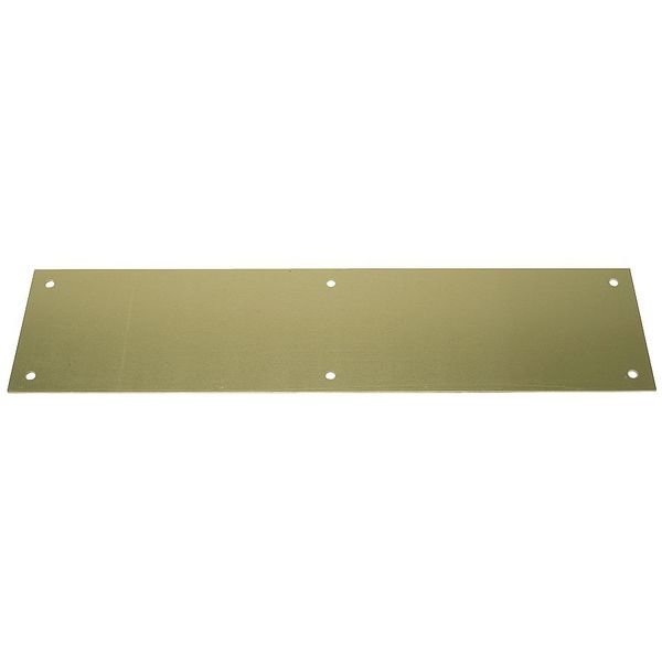 Rockwood Door Push Plate, Brass, 12"L x 3"W, 0.05" Proj. 70A.3