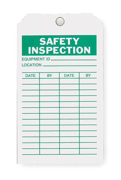 Zoro Select Saf Inspection Tag, 7 x 4 In, Grn/Wht, PK10 2RMU4