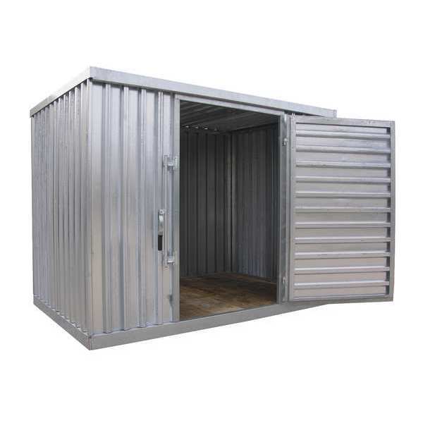 Zoro Select Steel Single Depth Storage Building, Silver STOR-96-G-W-1RH