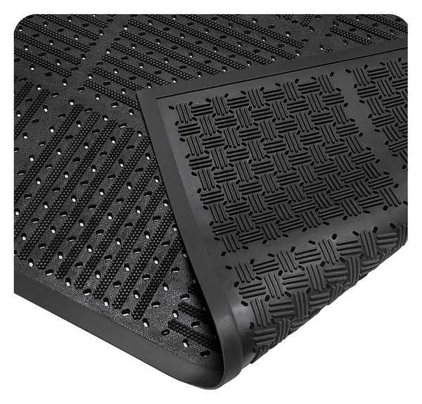 Wearwell Entrance Mat, Black, 3 ft. W x 227