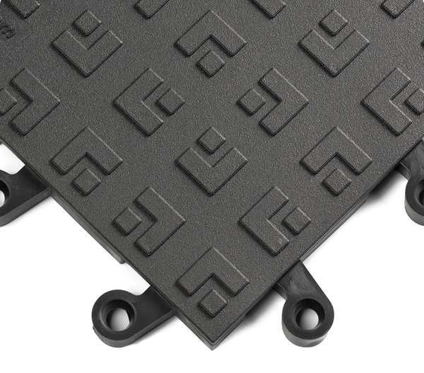 Wearwell Interlocking Antifatigue Mat Tile, PVC, 18 in Long x 18 in Wide, 7/8 in Thick, 10 PK 562