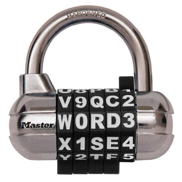 Master Lock Luggage/Briefcase Padlock, Steel, Center 1534DBLK