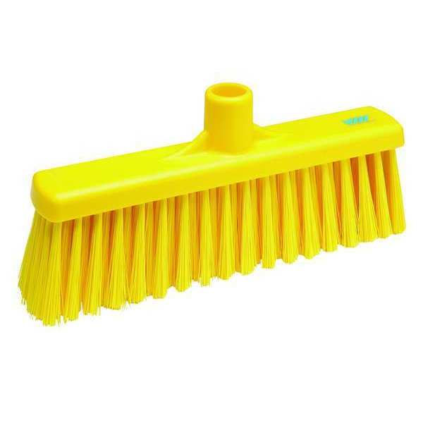 Vikan 12 in Sweep Face Broom Head, Stiff, Synthetic, Yellow 31666