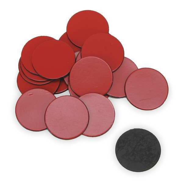 Quartet Magnets, 3/4 In Round, Red, PK20 MCR