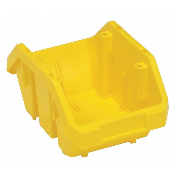 Quantum Storage Systems 75 lb Hang & Stack Storage Bin, Plastic, 6 5/8 in W, 5 in H, Yellow, 9 1/2 in L QP965YL