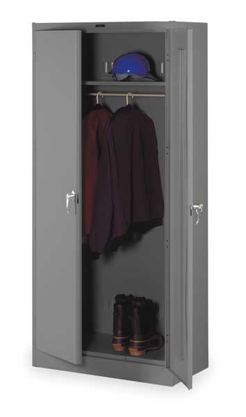 Tennsco 22 ga. ga. Steel Wardrobe Storage Cabinet, 36 in W, 78 in H 2471MGY