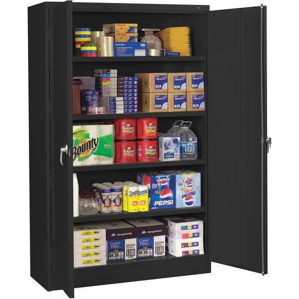 Tennsco Stationary Storage Cabinet, 20 Gauge Steel, 78 in H x 48 in W x 24 in D, Black J2478SUBK