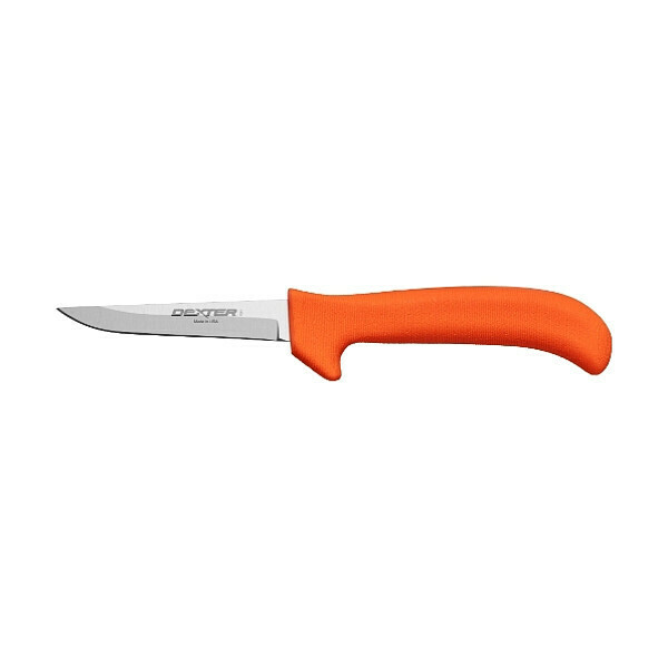 Dexter Russell Poultry Knife, Wide, 3 1/4 In, Poly, Orange 11263