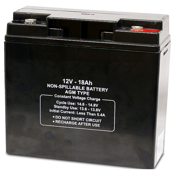 Zoro Select Battery, Sealed Lead Acid, 12V, 17Ah, Bolt, Standards: UR 2UKH6