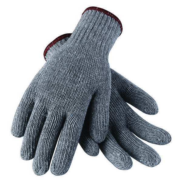 Condor Knit Gloves, Uncoated, General Purpose Work Gloves, Cotton/Polyester, Gray, Large, 1 Pair 20GY80