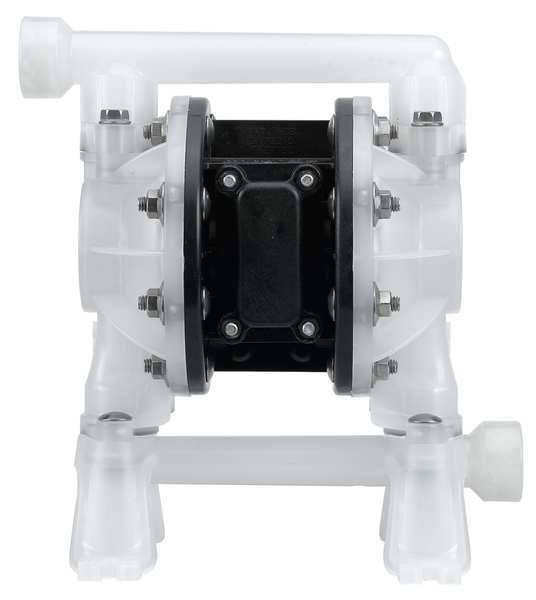 Aro Double Diaphragm Pump, Polypropylene, Air Operated, PTFE, 15 GPM PD07P-APS-PTT