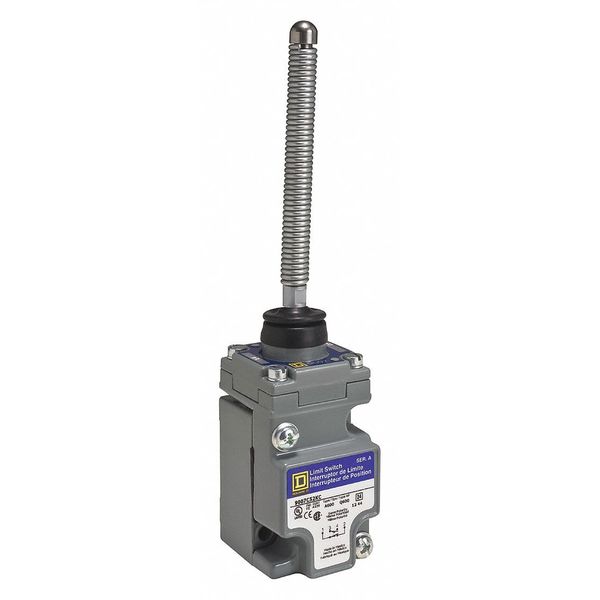 Telemecanique Sensors Heavy Duty Limit Switch, Wobble Stick, 1NC/1NO, 10A @ 600V AC, Actuator Location: Top 9007C52KC