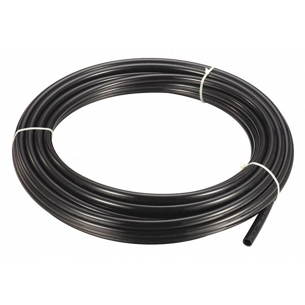 Zoro Select Tubing, 1/2" OD, Nylon, Black, 100 Ft 2VDP7