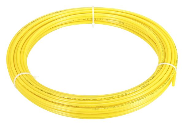 Zoro Select Tubing, 1/4" OD, Nylon, Yellow, 50 Ft 2VDV6