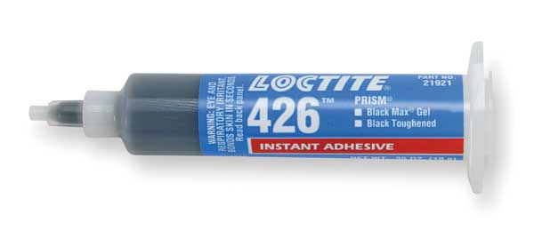 Loctite Instant Adhesive, 426 Series, Black, 0.35 oz, Syringe 231339