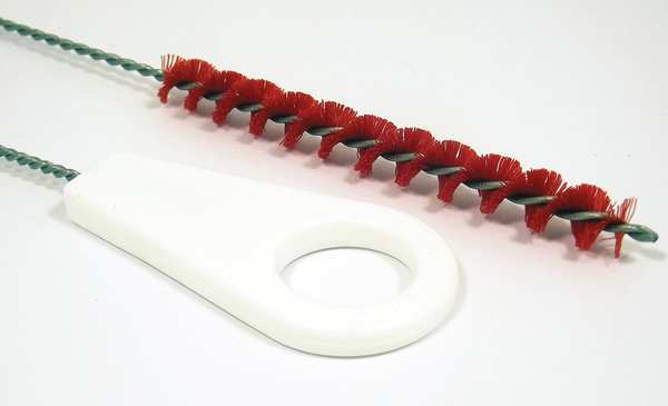 Tough Guy Pipe Brush, 31 in L Handle, 5 in L Brush, Red, Polypropylene, 36 in L Overall 2VGY2