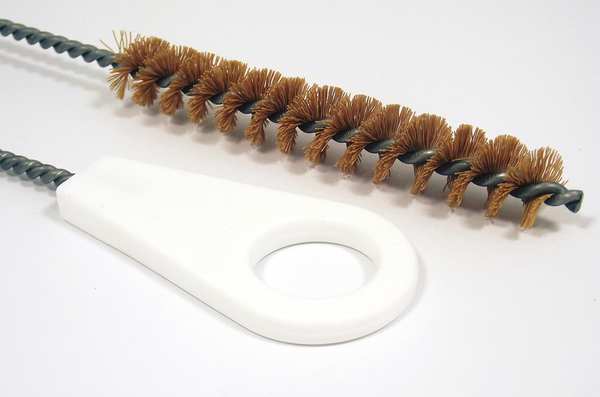 Tough Guy Pipe Brush, 13 in L Handle, 5 in L Brush, Tan, Polypropylene, 18 in L Overall 2VGZ7