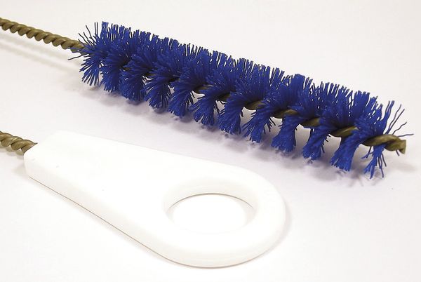 Tough Guy Pipe Brush, 31 in L Handle, 5 in L Brush, Blue, Polypropylene, 36 in L Overall 2VHA6