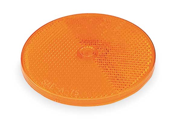 Grote Reflector, Screw-On, Yellow, Dia 2 1/2 In 40093