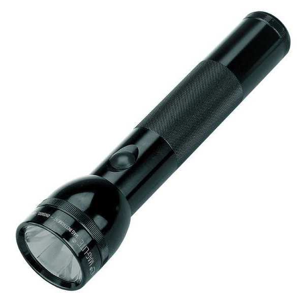 Maglite Black No Xenon Industrial Handheld Flashlight, Alkaline D, 98 lm TS4D016K