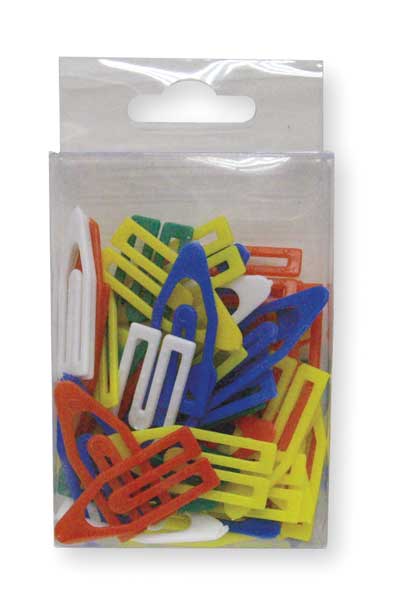 Zoro Select Paper Clip, 1 1/2In, Asrt, Plstc, PK50 2WFU8