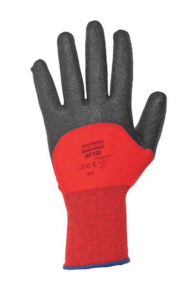 Honeywell North PVC Coated Gloves, 3/4 Dip Coverage, Red, M, PR NF11X/8M