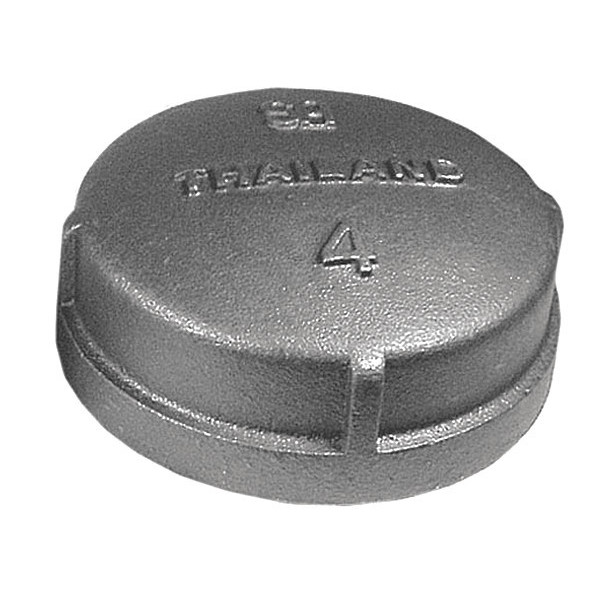 Zoro Select FNPT, Malleable Iron Cap, Class 150 2WU81