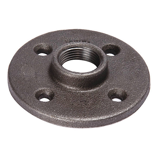 Zoro Select Flanged x FNPT, Malleable Iron Floor Flange, Class 150 521-610