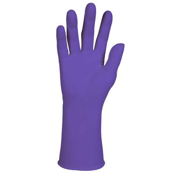 Kimtech Purple Nitrile-Xtra, Nitrile Exam Gloves, 6 mil Palm Thickness, Nitrile, Powder-Free, L (9), 500 PK 50603