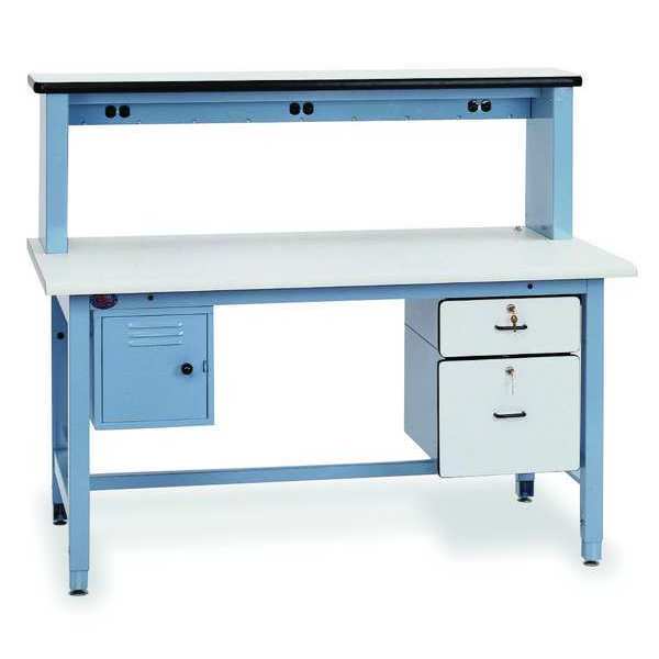 Pro-Line Bolted Work Bench with Riser, Laminate, 30" W, 30" to 36" Height, 5000 lb., Straight TSHD7230PL-L14