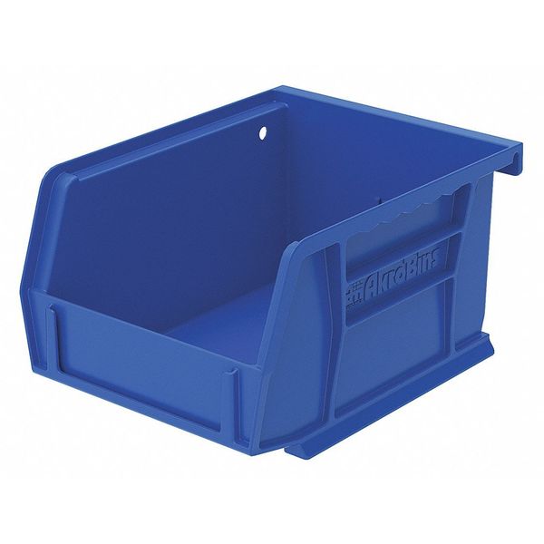 Akro-Mils 10 lb Hang & Stack Storage Bin, Plastic, 4 1/8 in W, 3 in H, 5 3/8 in L, Blue 30210BLUE