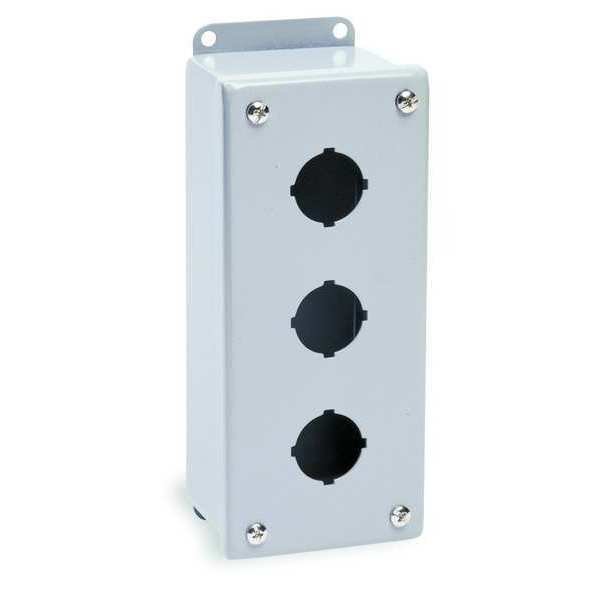 Wiegmann Pushbutton Enclosure, 30mm, 3 Holes, Steel PB3