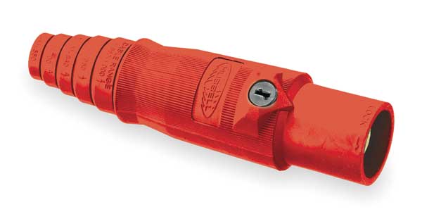 Hubbell Connector, Double Set Screw, Red, Male HBL400MR