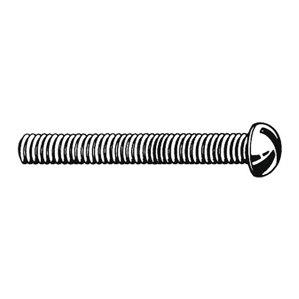 Zoro Select #10-24 x 1-1/2 in Slotted Round Machine Screw, Zinc Plated Steel, 100 PK U24210.019.0150