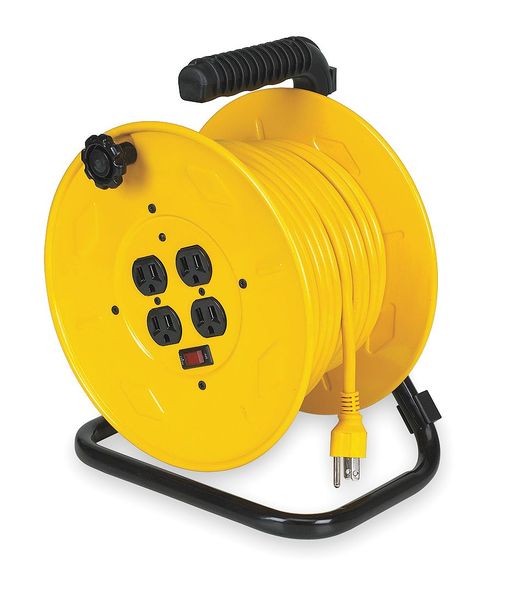 Lumapro 80 ft. 14/3 Extension Cord Reel 10 Amps 4 Outlets 120VAC Voltage 2YKR5