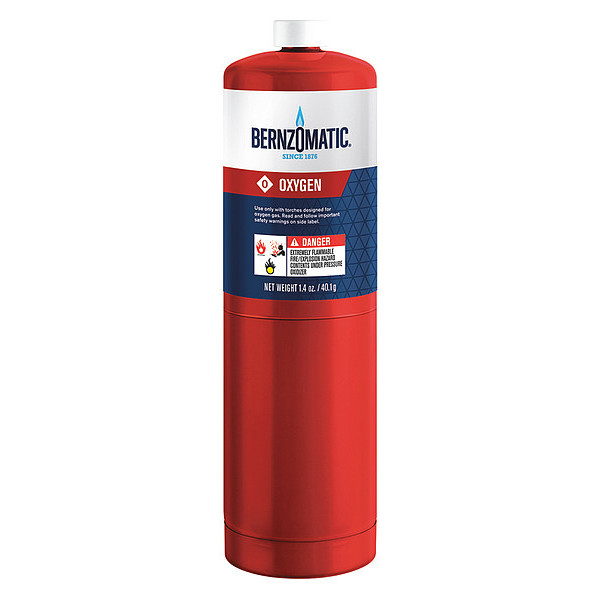 Bernzomatic Fuel Cylinder, Oxygen, 1.4 oz, CGA 601 LH 333666