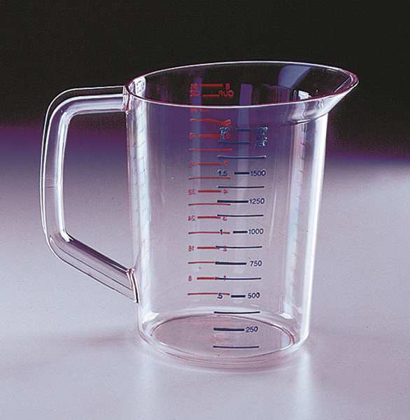 Rubbermaid Commercial Polycarbonate Measuring Cup, 2 Quarts FG321700CLR