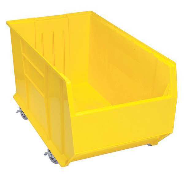 Quantum Storage Systems 250 lb Mobile Storage Bin, Polypropylene, 19 7/8 in W, 17 1/2 in H, 35 7/8 in L, Yellow QUS996MOBYL