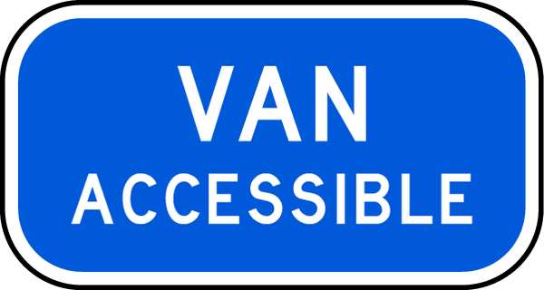 Lyle Van Accessible Parking Sign, 12" W, 6" H, English, Aluminum, Blue R7-8B-12HA