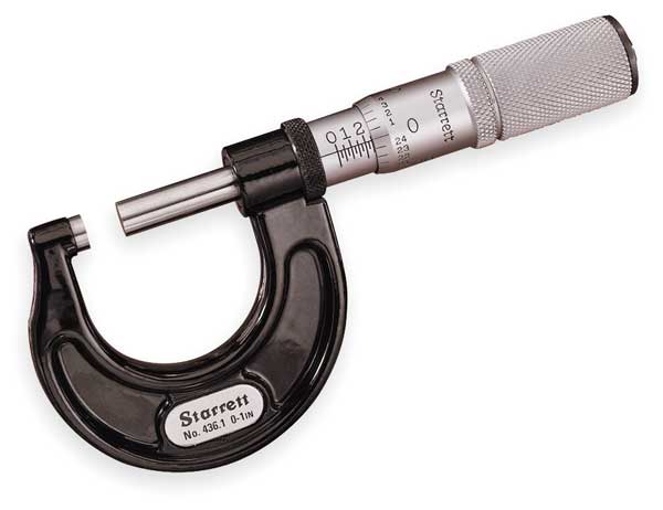 Starrett Outside Micrometer, 2", Friction T436.1XFL-2