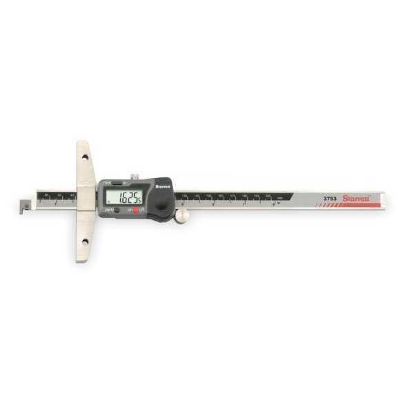 Starrett Electronic Depth Gage, 6 In, 2 3/4 In Base 3753A-6/150