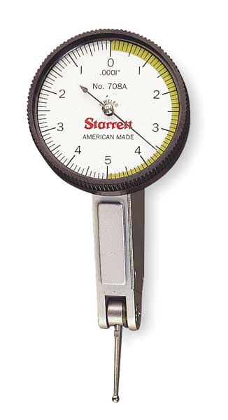 Starrett Dial Test Indicator, Hori, 0 to 0.010 In 708AZ