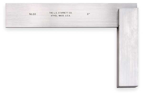 Starrett Precision Steel Square, 6 x 4 5/16 In 20-6